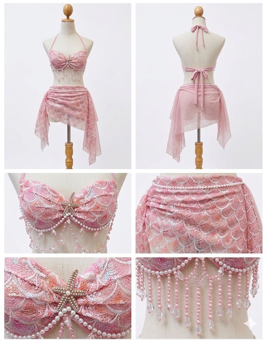 Pink Mermaid Swimwear Set